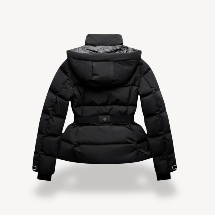 Women's Puffer Jacket – Belted, Water-Resistant