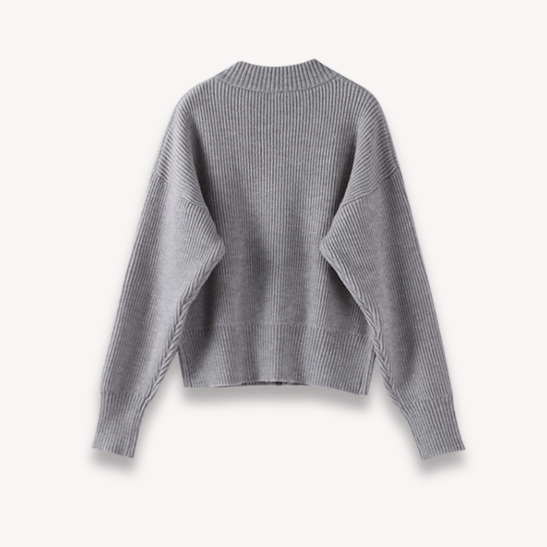 Relaxed Zip-Up Knit Cardigan for Women