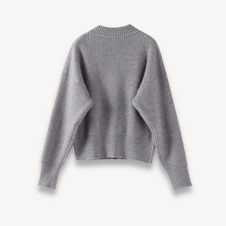 Relaxed Zip-Up Knit Cardigan for Women