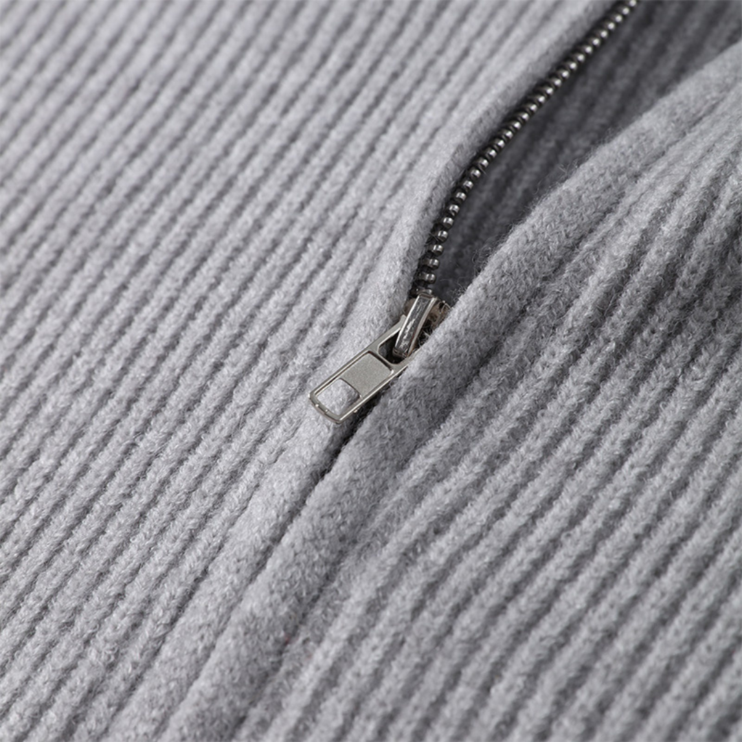 Relaxed Zip-Up Knit Cardigan for Women
