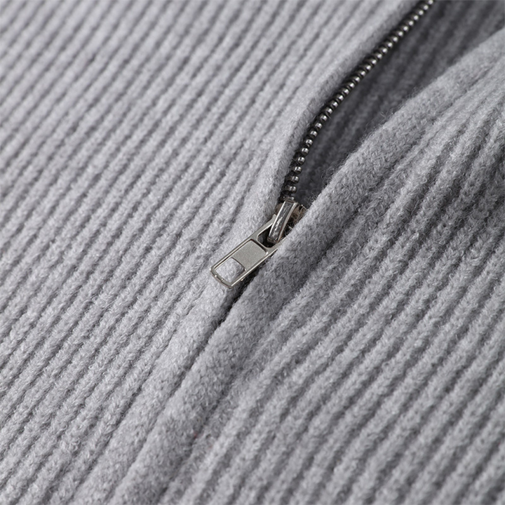 Relaxed Zip-Up Knit Cardigan for Women