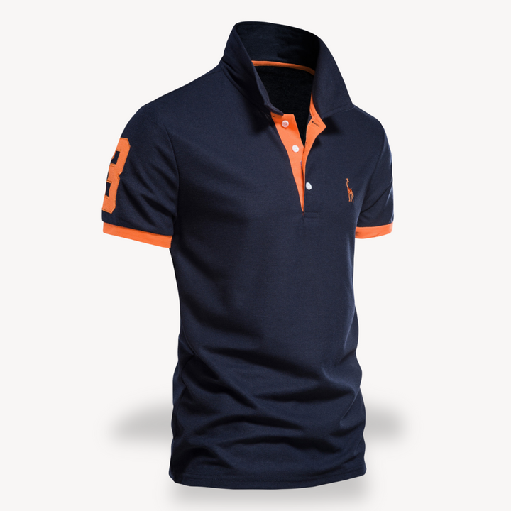 Men's Polo Shirt - Slim Fit, Cotton, Color Accents