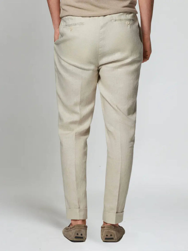 Men's Lightweight Linen Trousers – Beige