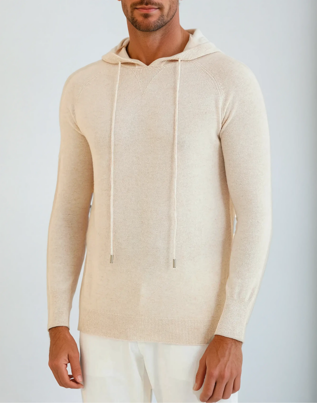 Men’s Essential Hoodie – Cream Beige
