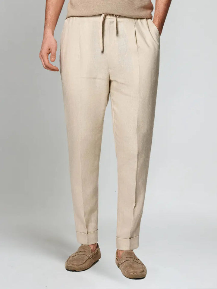 Men's Lightweight Linen Trousers – Beige