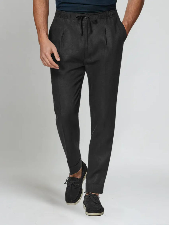 Men's Linen Trousers – Black