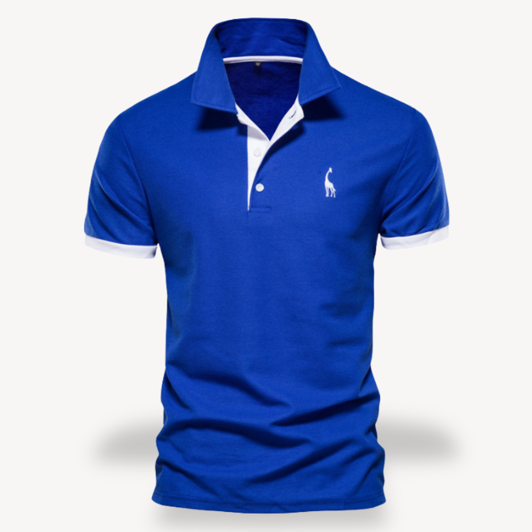 Men's Polo Shirt - Slim Fit, Cotton, Color Accents