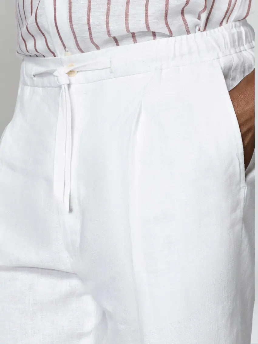 Men's Linen Trousers – White