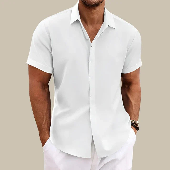 Dino | Men’s Short-Sleeved Casual Shirt-Mens Blouse-Borough Fashion