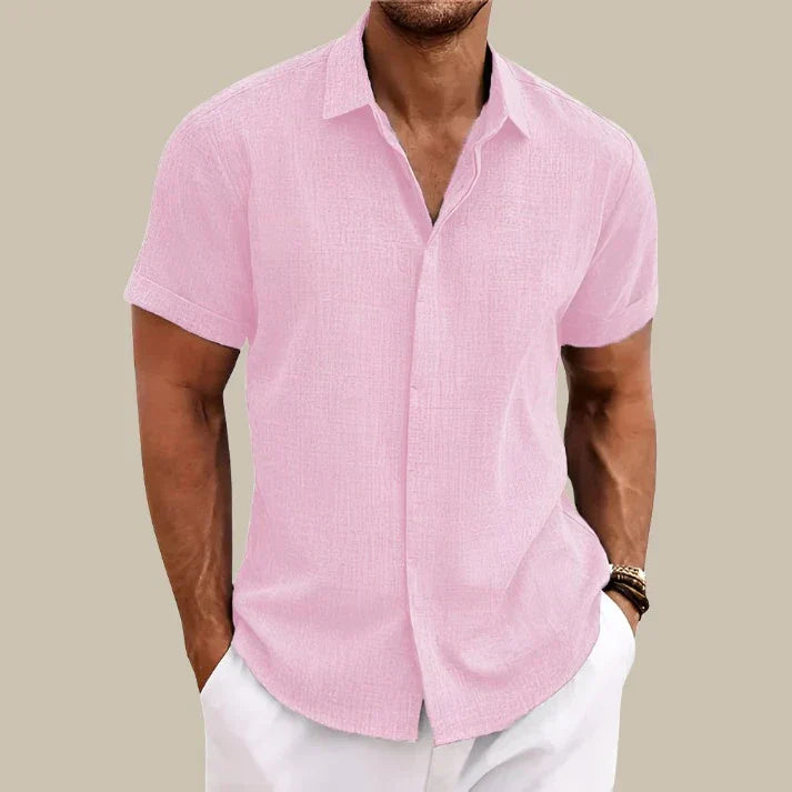 Dino | Men’s Short-Sleeved Casual Shirt-Mens Blouse-Borough Fashion