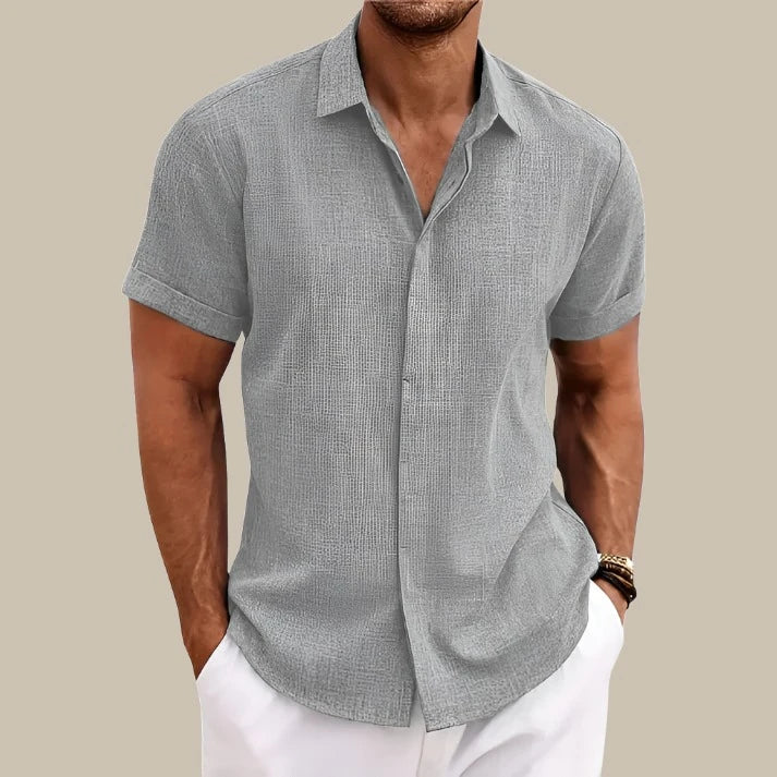 Dino | Men’s Short-Sleeved Casual Shirt-Mens Blouse-Borough Fashion
