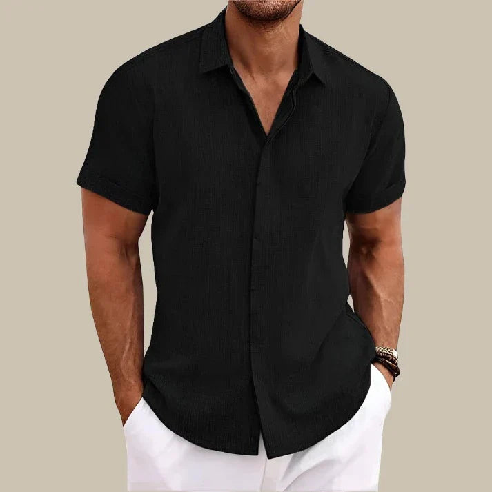 Dino | Men’s Short-Sleeved Casual Shirt-Mens Blouse-Borough Fashion