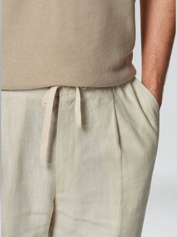 Men's Lightweight Linen Trousers – Beige
