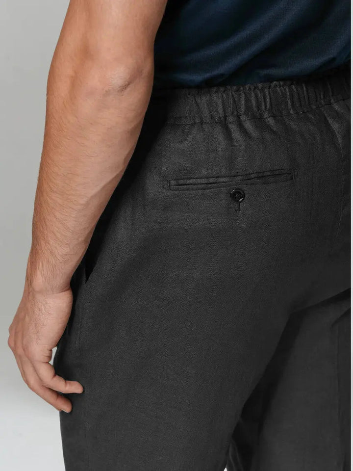 Men's Linen Trousers – Black