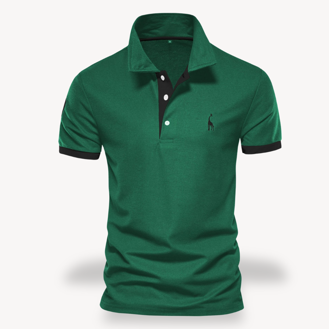 Men's Polo Shirt - Slim Fit, Cotton, Color Accents