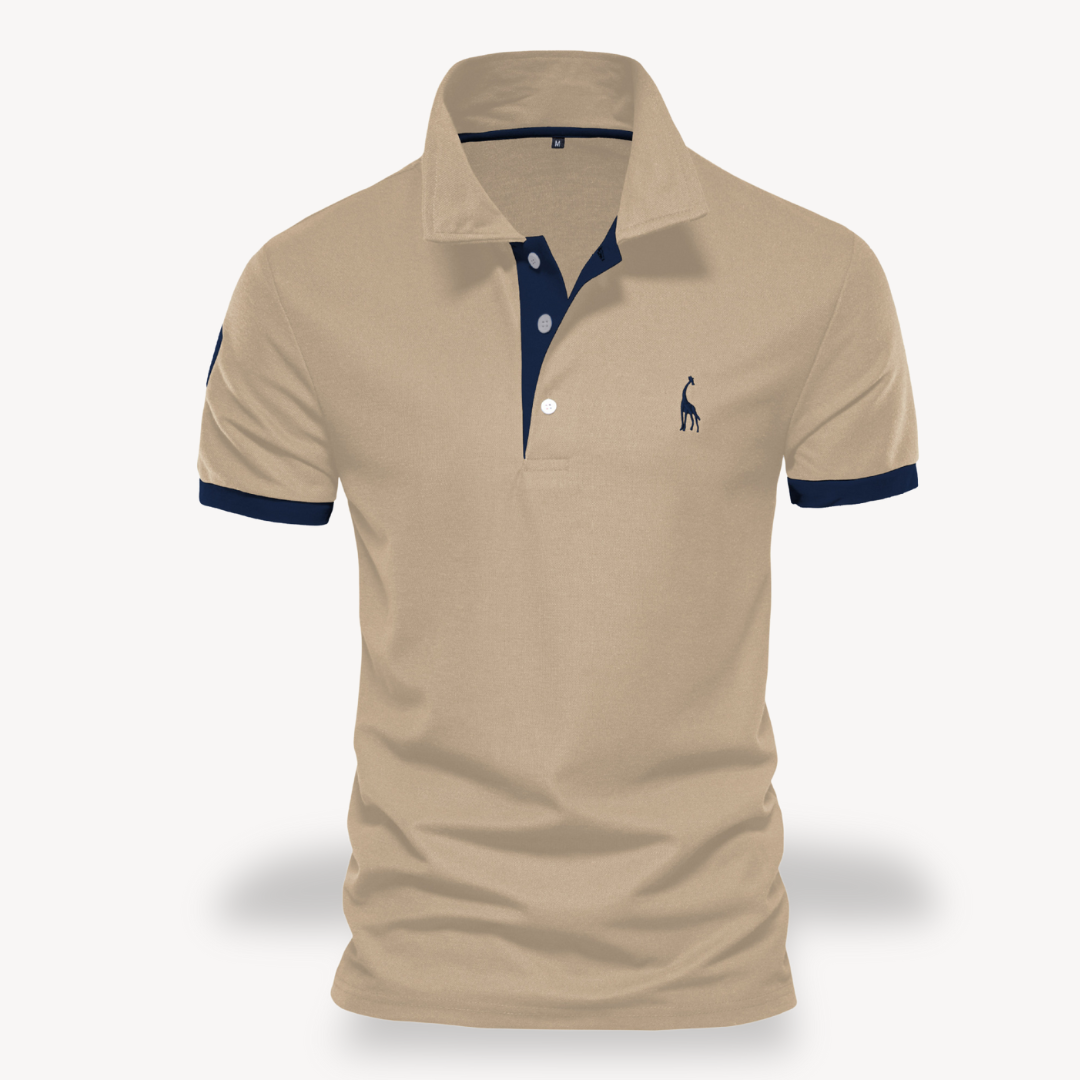 Men's Polo Shirt - Slim Fit, Cotton, Color Accents