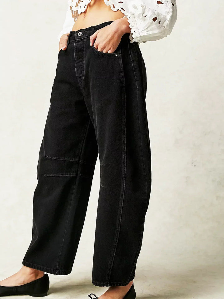 Lana | Women’s High-Waist Printed Denim Jeans-Women's Jeans-Borough Fashion