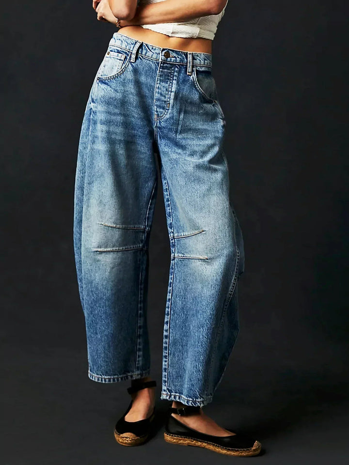 Lana | Women’s High-Waist Printed Denim Jeans-Women's Jeans-Borough Fashion