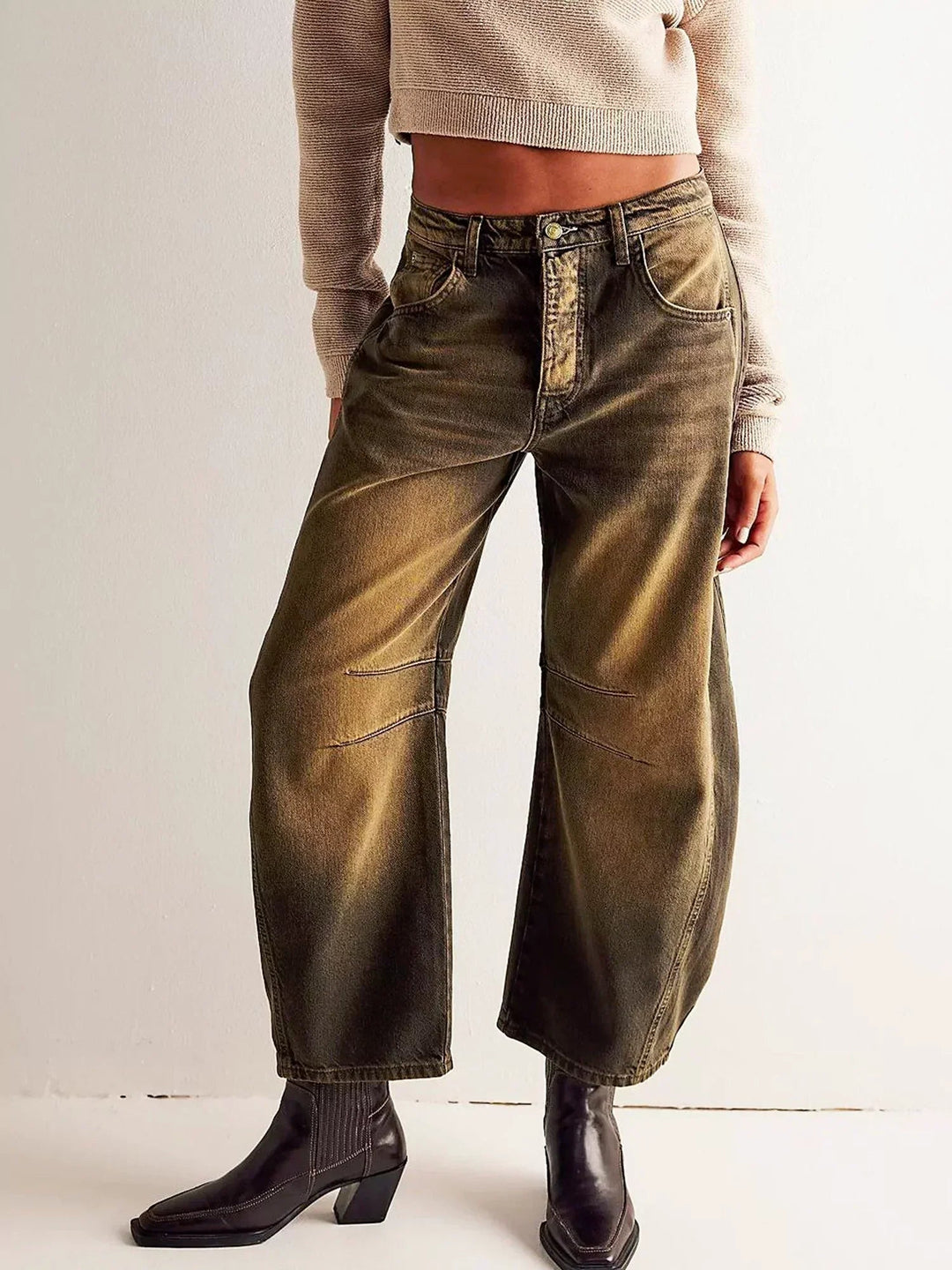 Lana | Women’s High-Waist Printed Denim Jeans-Women's Jeans-Borough Fashion