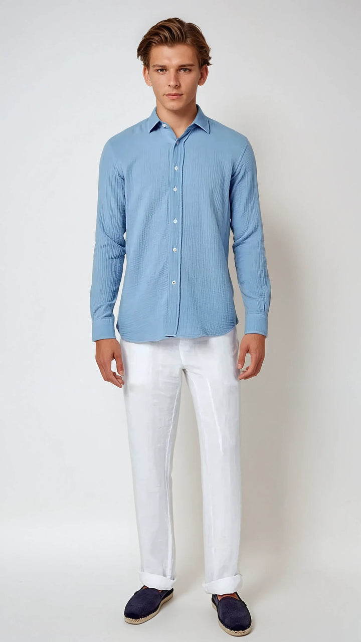 Men's Linen Trousers – White