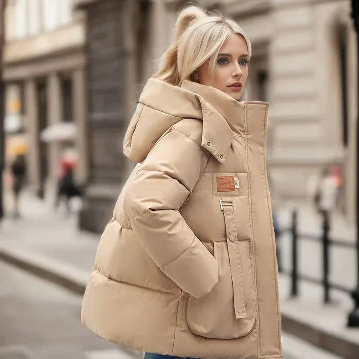 Women's Padded Waterproof Winter Coat with Hood