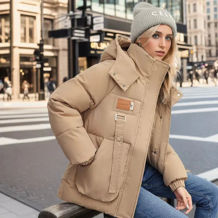 Women's Padded Waterproof Winter Coat with Hood