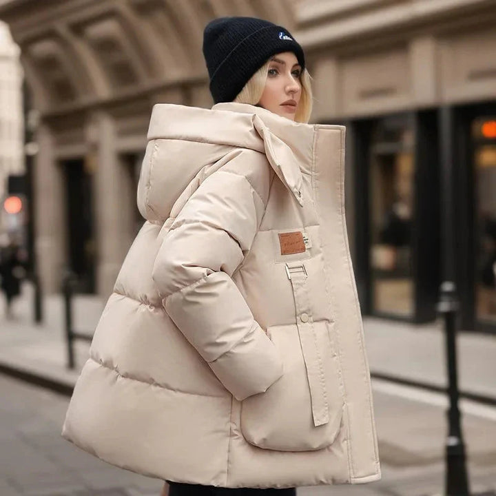 Women's Padded Waterproof Winter Coat with Hood