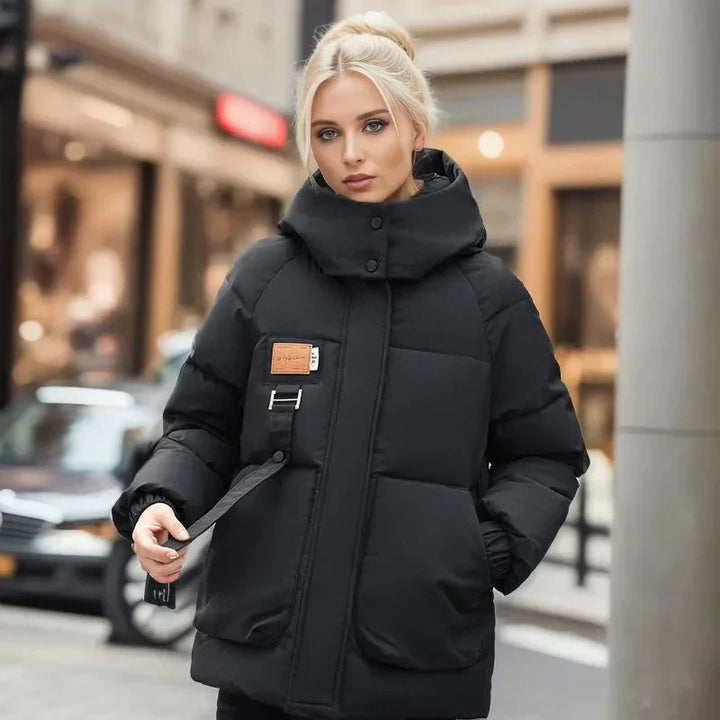 Women's Padded Waterproof Winter Coat with Hood