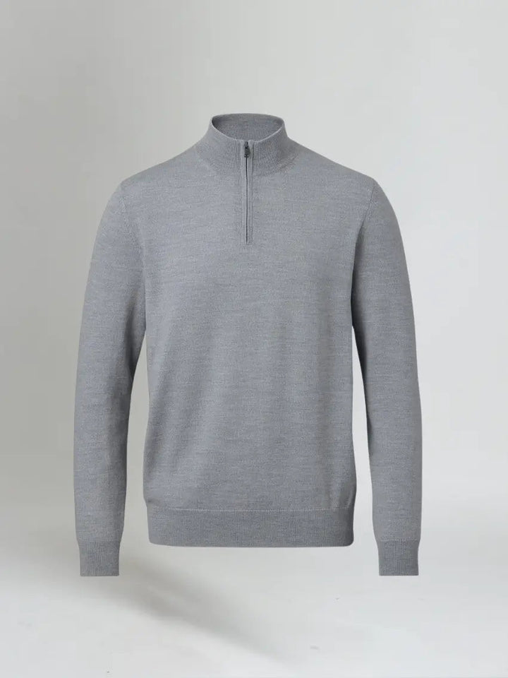 Men’s Half Zip Sweater – Dark Grey-Sweater-Borough Fashion