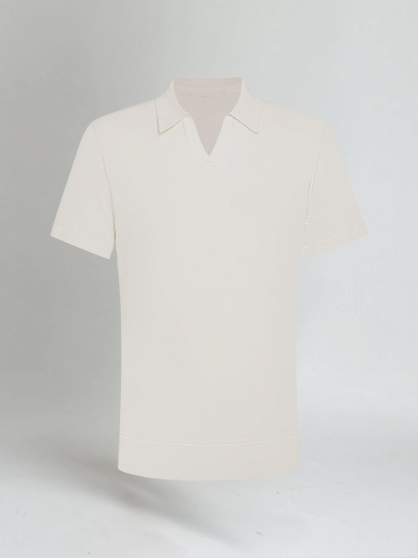 Men’s Polo Shirt – White-Polo-Borough Fashion
