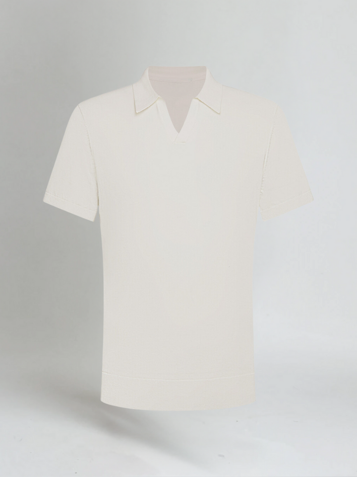 Men’s Polo Shirt – White-Polo-Borough Fashion