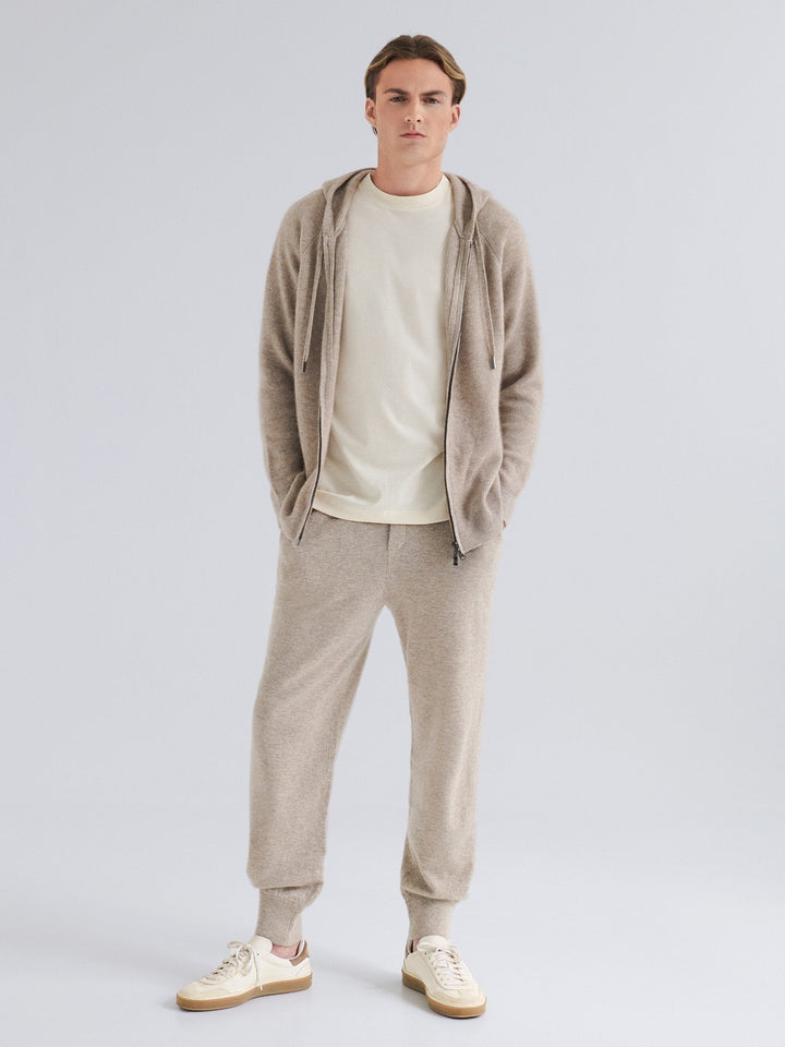 Men’s Refined Zip Hoodie – Beige-Vest-Borough Fashion