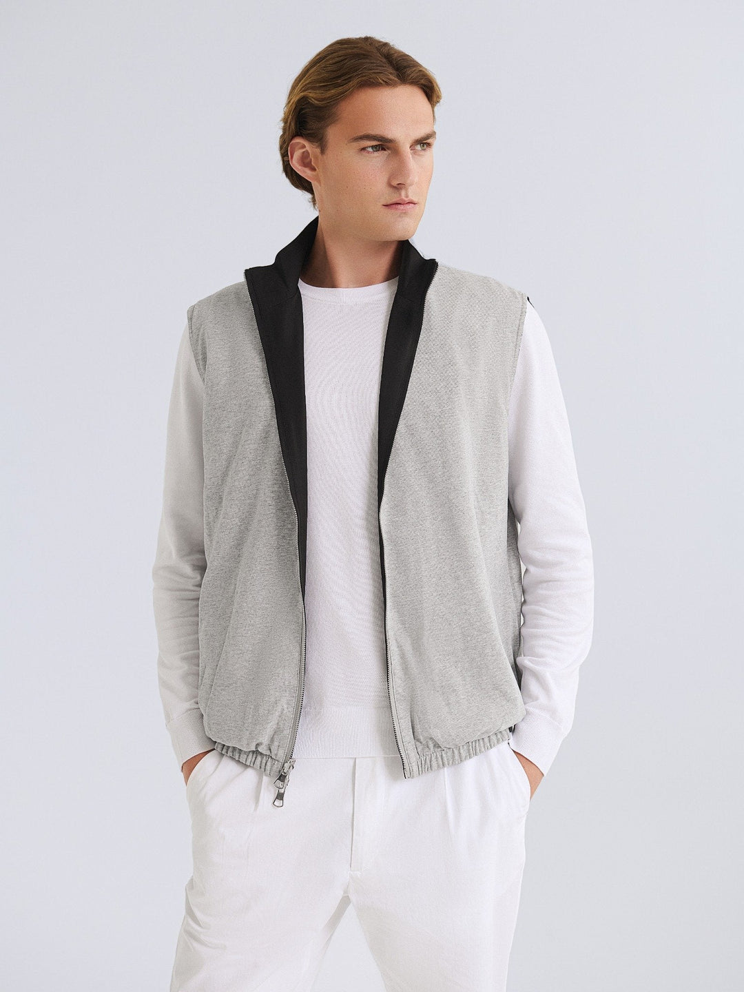 Men's Reversible City Bodywarmer – Black / Grey-Bodywarmer-Borough Fashion