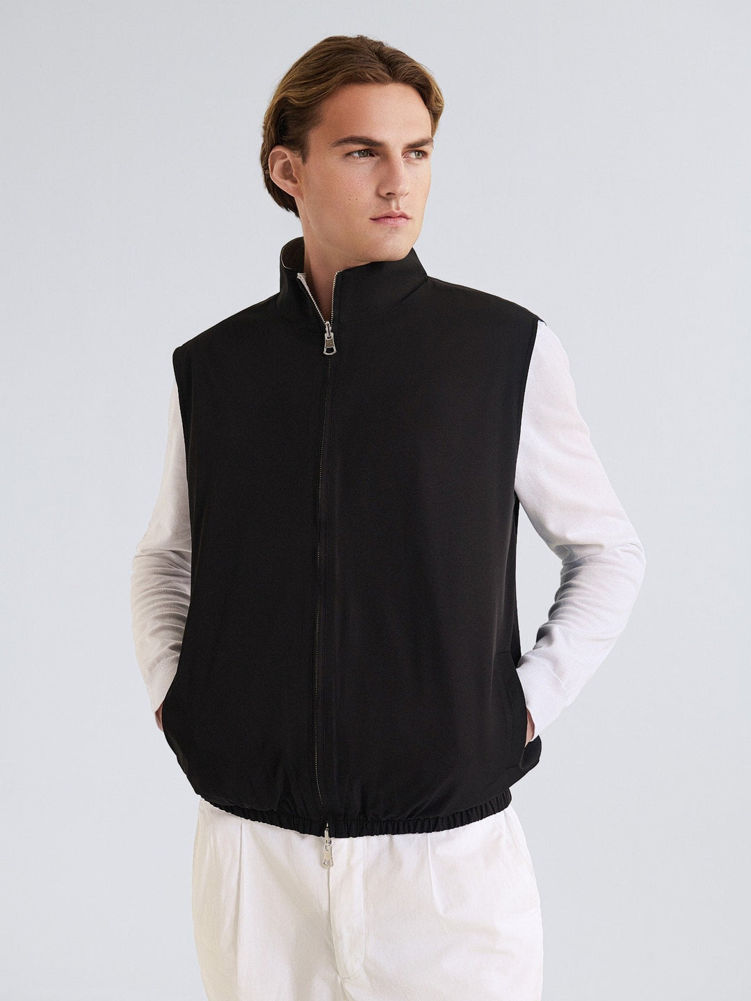 Men's Reversible City Bodywarmer – Black / Grey-Bodywarmer-Borough Fashion