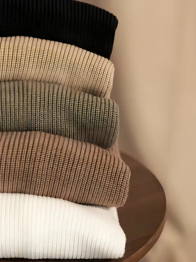 Men’s Ribbed Crew Neck Jumper – Olive Green-Sweater-Borough Fashion