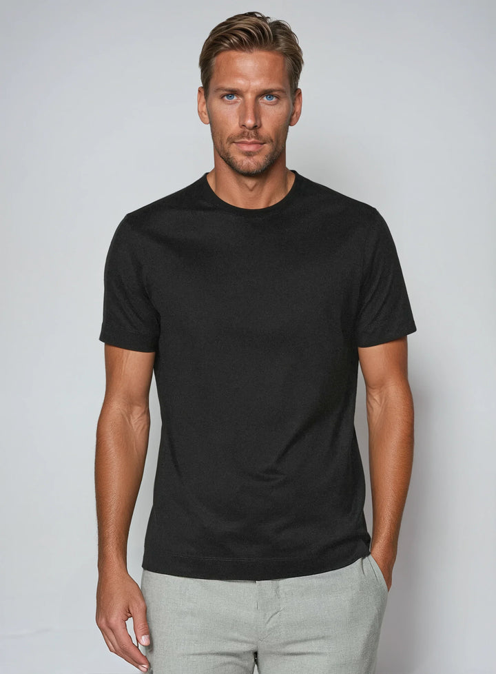 Men's Slim Fit T-shirt – Black-T-shirt-Borough Fashion