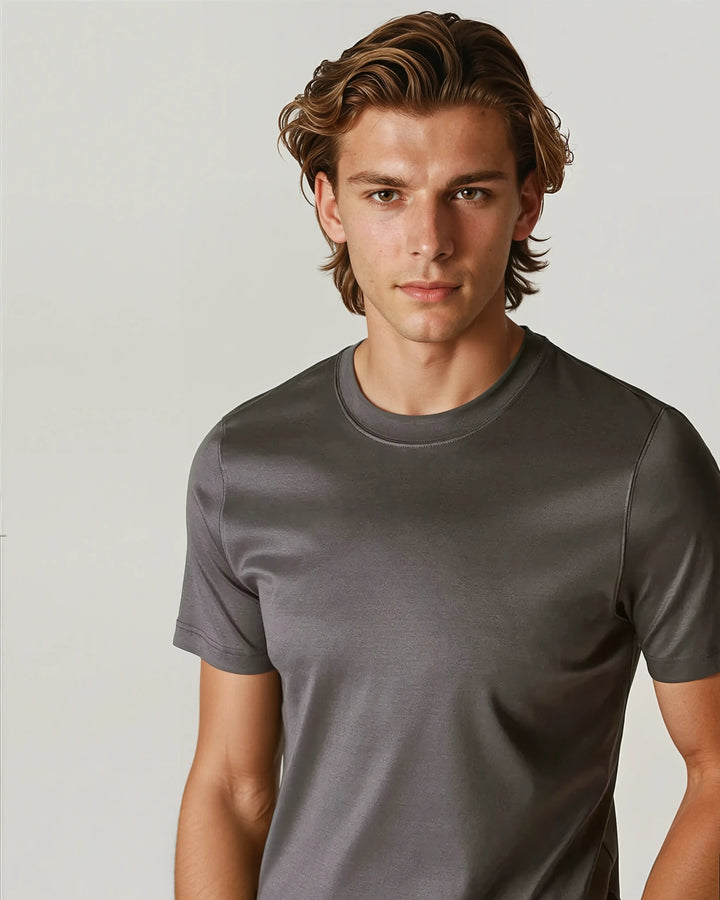 Men’s Slim Fit T-shirt – Dark Brown-T-shirt-Borough Fashion