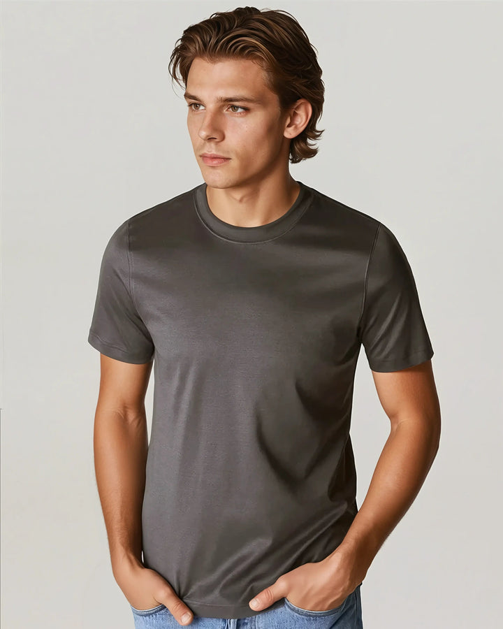 Men’s Slim Fit T-shirt – Dark Brown-T-shirt-Borough Fashion