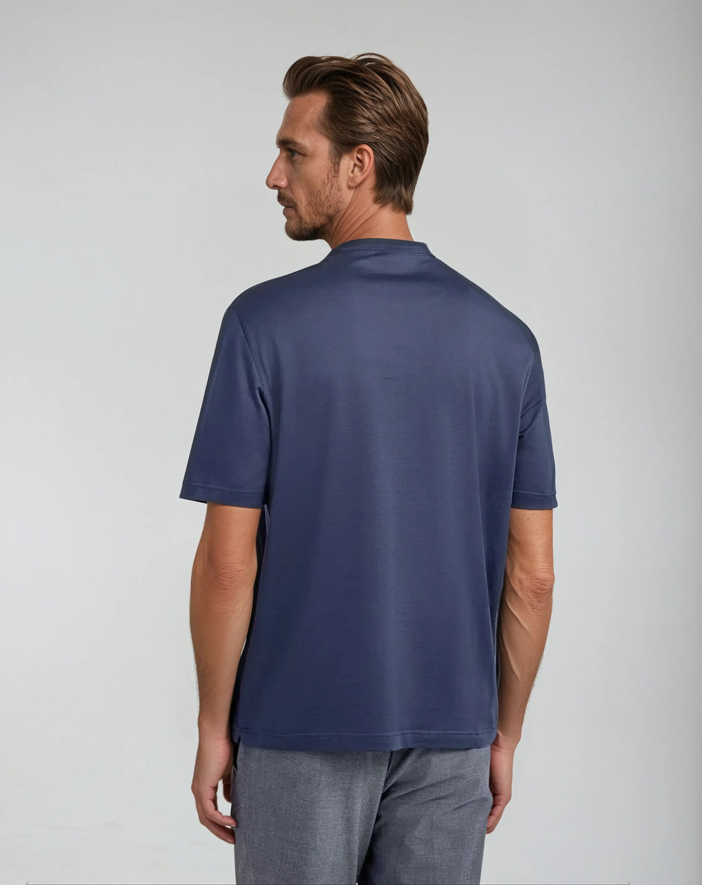 Men’s Slim Fit T-shirt – Intense Blue-Men's Tops-Borough Fashion