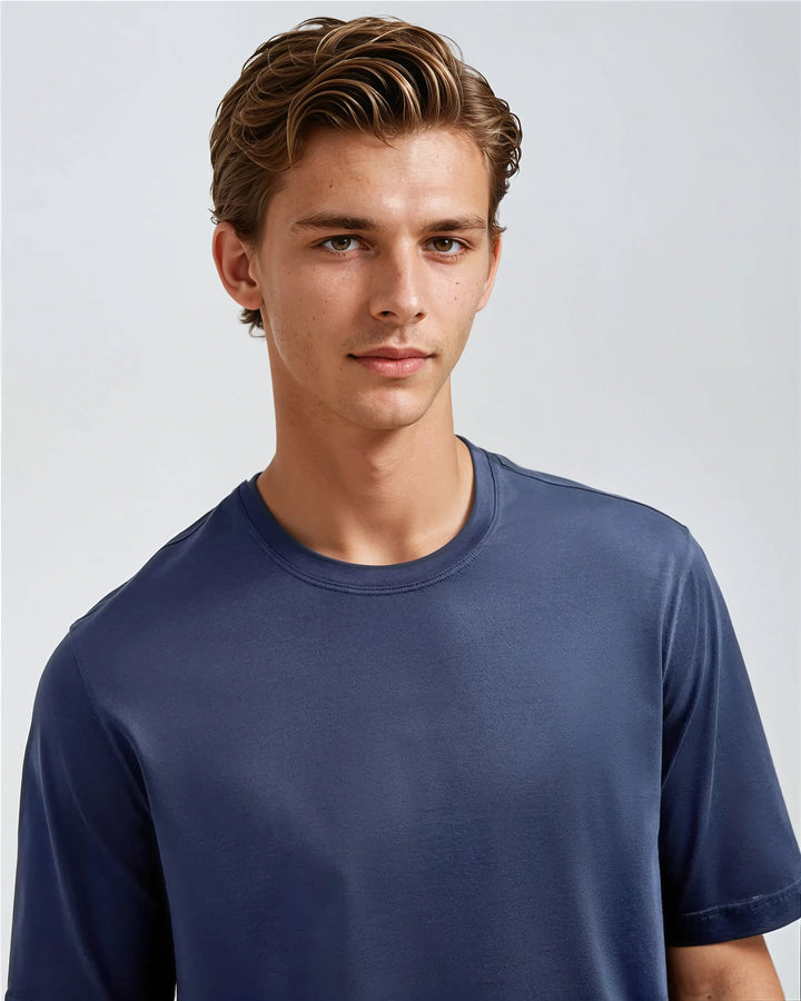Men’s Slim Fit T-shirt – Intense Blue-Men's Tops-Borough Fashion