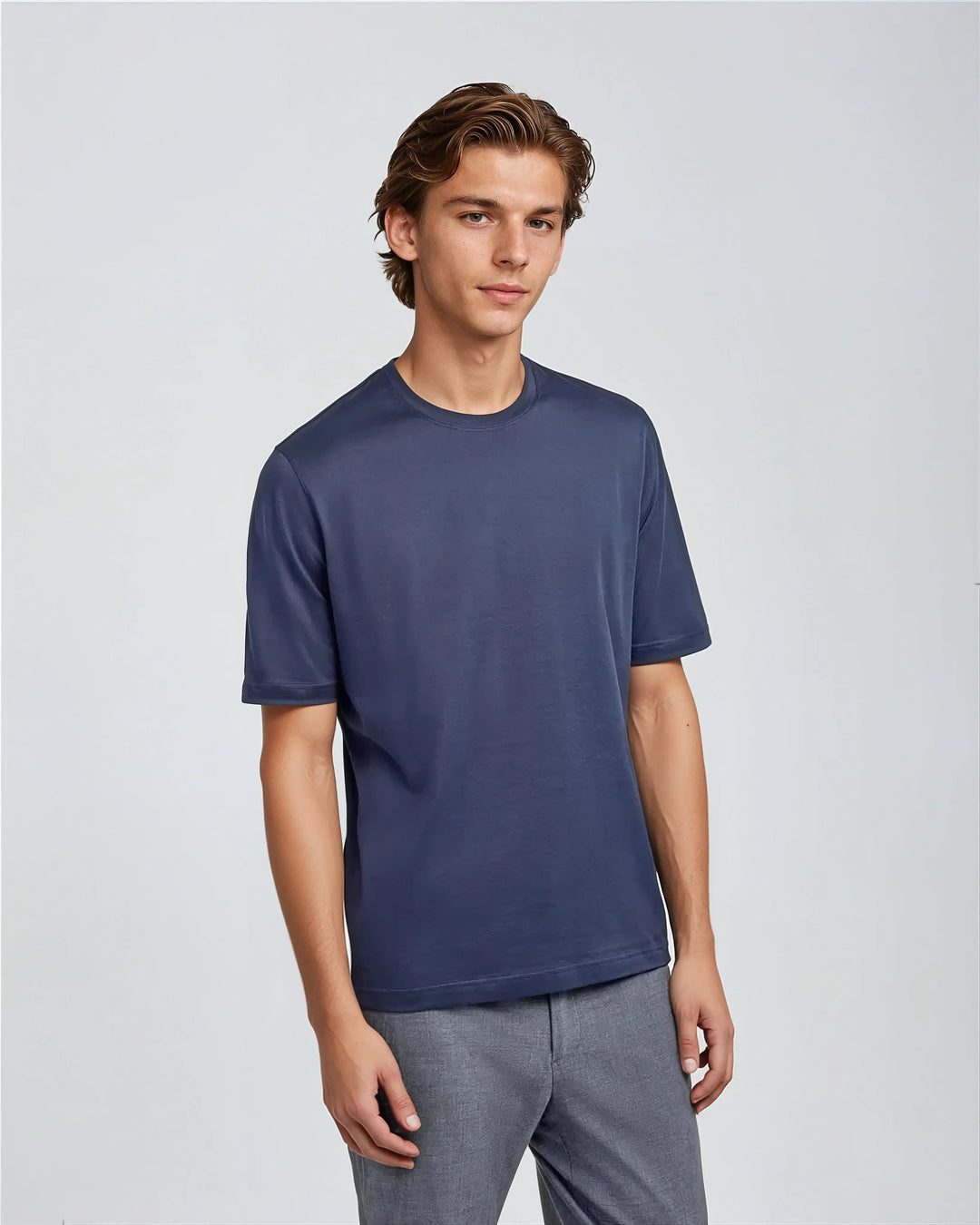 Men’s Slim Fit T-shirt – Intense Blue-Men's Tops-Borough Fashion
