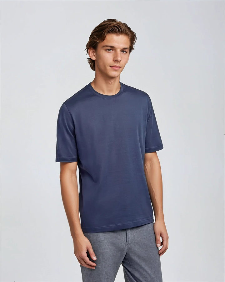 Men’s Slim Fit T-shirt – Intense Blue-Men's Tops-Borough Fashion