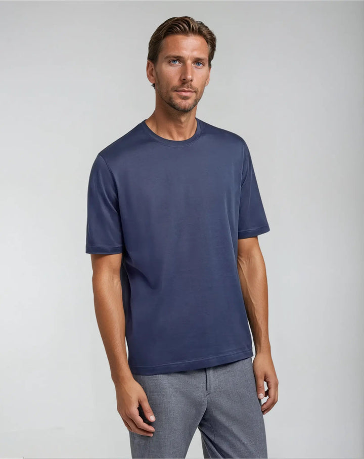 Men’s Slim Fit T-shirt – Intense Blue-Men's Tops-Borough Fashion