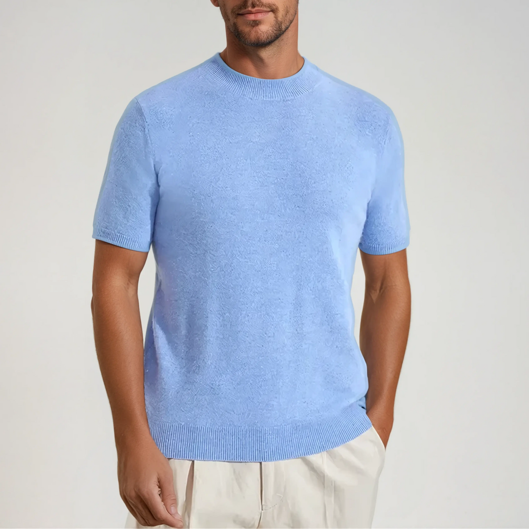 Men’s Slim Fit T-shirt – Light Blue-T-shirt-Borough Fashion
