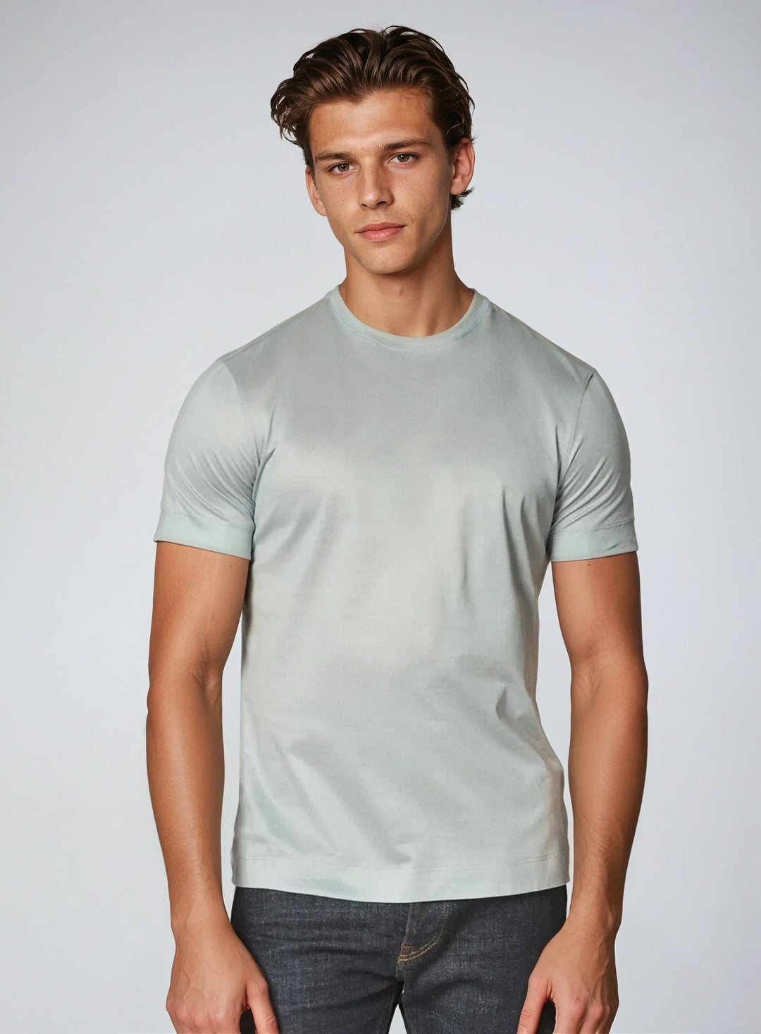 Men’s Slim Fit T-shirt – Soft Grey-T-shirt-Borough Fashion