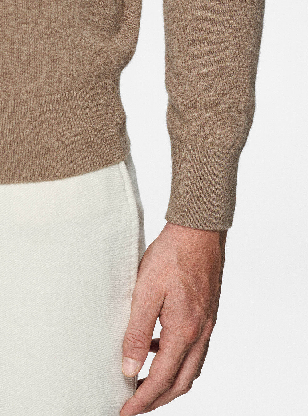 Men’s Soft Knit Sweater – Khaki-Sweater-Borough Fashion
