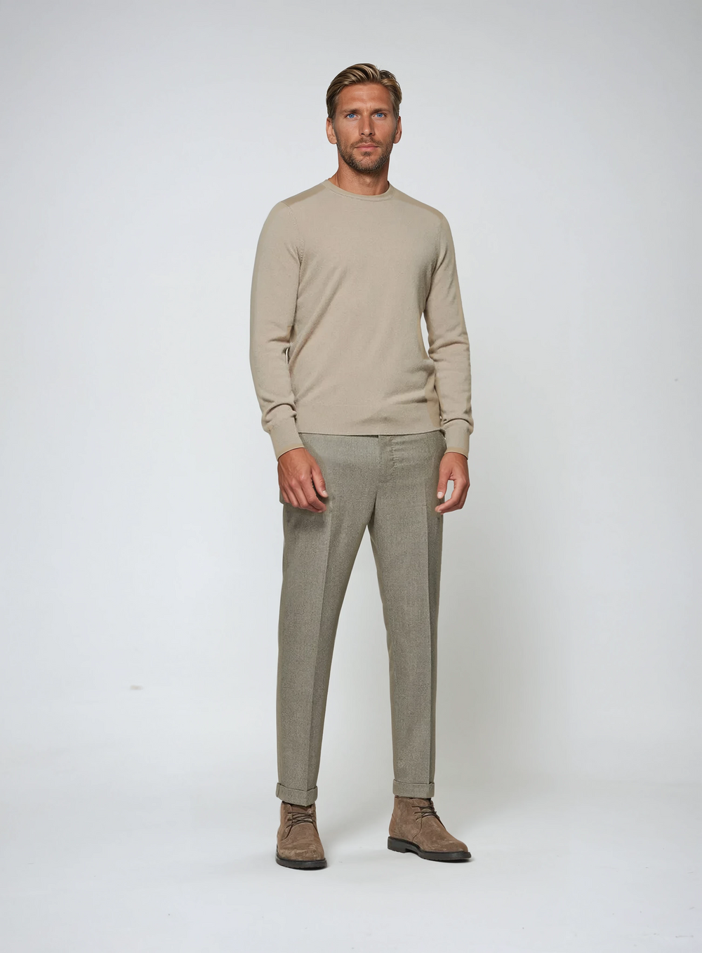 Men’s Sweater – Beige-Sweater-Borough Fashion