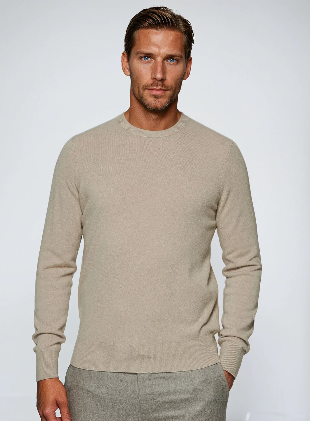 Men’s Sweater – Beige-Sweater-Borough Fashion