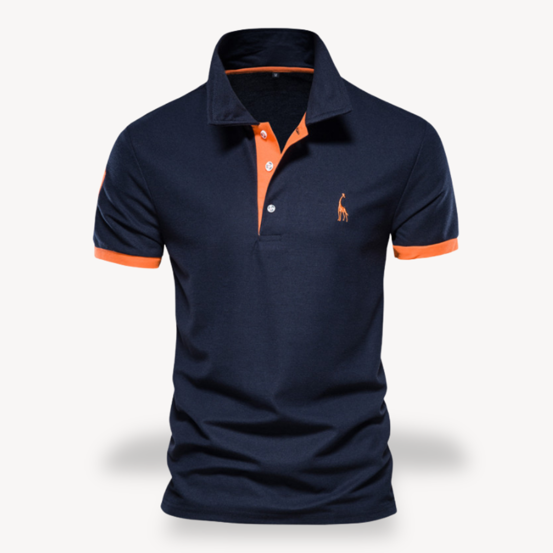 Men's Polo Shirt - Slim Fit, Cotton, Color Accents