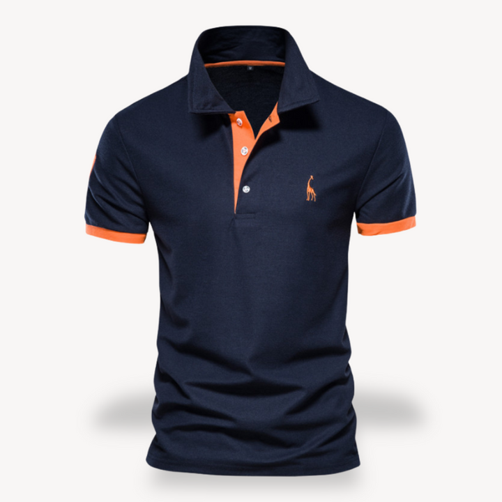 Men's Polo Shirt - Slim Fit, Cotton, Color Accents